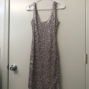 Light Pink/Nude ZARA Trafaluc Sequined Dress 🔥